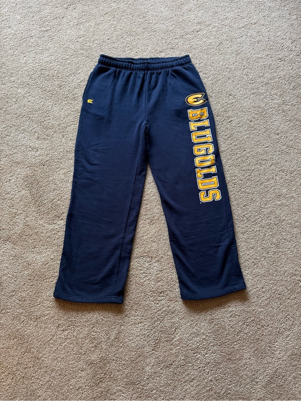 Mens XXL Navy Blue & Yellow UW-Eau Claire Sweatpants, Amazing Condition